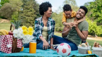 A family enjoying a picnic.