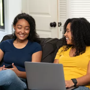 Daughter and Mom on Computer