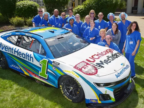Hospital Staff with UChicago Medicine AdventHealth Car