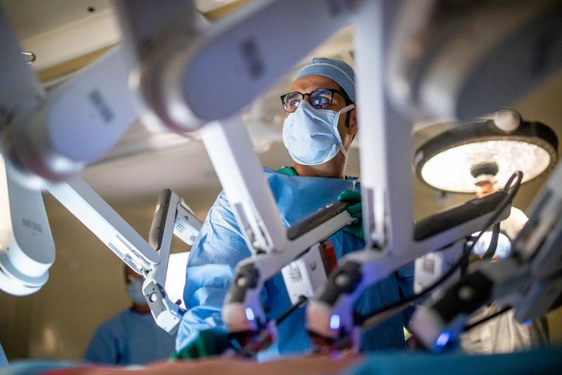 Doctor Performing Robotic Surgery